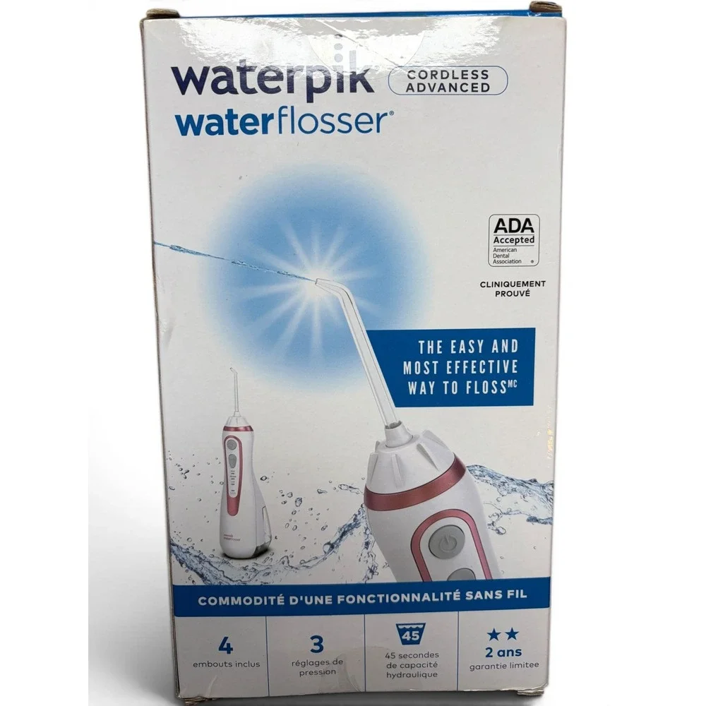 Waterpik Cordless Advanced Water Flosser WP-569CD White Rose Gold New in Box